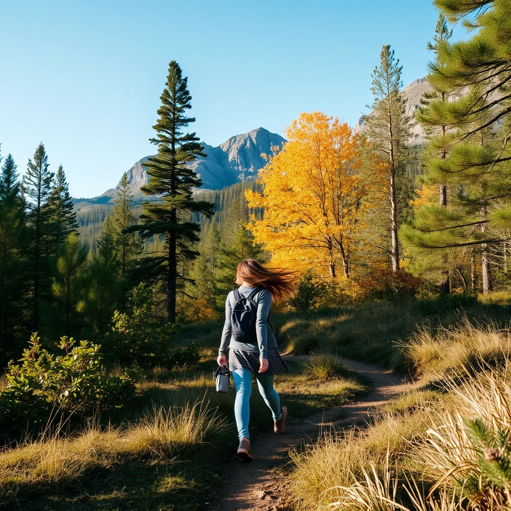 Woman walking in nature AI art